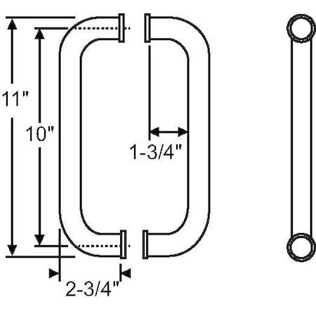 Strybuc 10in Straight Door Pull 19-1101BSS